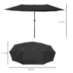 OMBRELLONE DOPPIO TETTUCCIO DA ESTERNO 460 X 270 X 240 NERO