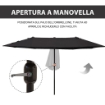 OMBRELLONE DOPPIO TETTUCCIO DA ESTERNO 460 X 270 X 240 NERO