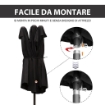 OMBRELLONE DOPPIO TETTUCCIO DA ESTERNO 460 X 270 X 240 NERO