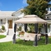 DONDOLO 3 POSTI COPERTURA A GAZEBO 256 X 172 X 248 CM COLORE BEIGE