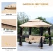 DONDOLO 3 POSTI COPERTURA A GAZEBO 256 X 172 X 248 CM COLORE BEIGE