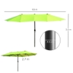 OMBRELLONE DOPPIO TETTUCCIO DA ESTERNO 460 X 270 X 240 VERDE CHIARO