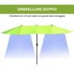OMBRELLONE DOPPIO TETTUCCIO DA ESTERNO 460 X 270 X 240 VERDE CHIARO