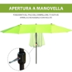 OMBRELLONE DOPPIO TETTUCCIO DA ESTERNO 460 X 270 X 240 VERDE CHIARO