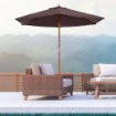  OMBRELLONE DA GIARDINOIN LEGNO E POLIESTERE 2.5 X 2.3 M MARRONE