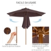  OMBRELLONE DA GIARDINOIN LEGNO E POLIESTERE 2.5 X 2.3 M MARRONE