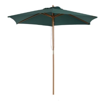  OMBRELLONE DA GIARDINOIN LEGNO E POLIESTERE 2.5 X 2.3 M VERDE