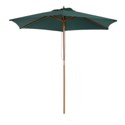  OMBRELLONE DA GIARDINOIN LEGNO E POLIESTERE 2.5 X 2.3 M VERDE
