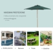  OMBRELLONE DA GIARDINOIN LEGNO E POLIESTERE 2.5 X 2.3 M VERDE