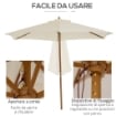  OMBRELLONE DA GIARDINOIN LEGNO E POLIESTERE 2.5 X 2.3 M BEIGE