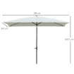 OMBRELLONE DA GIARDINO RETTANGOLARE INCLINAZIONE REGOLABILE  200 X 300 CM BEIGE