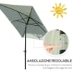 OMBRELLONE DA GIARDINO RETTANGOLARE INCLINAZIONE REGOLABILE  200 X 300 CM BEIGE