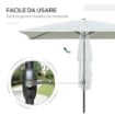 OMBRELLONE DA GIARDINO RETTANGOLARE INCLINAZIONE REGOLABILE  200 X 300 CM BEIGE