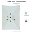 OMBRELLONE DA GIARDINO RETTANGOLARE INCLINAZIONE REGOLABILE  200 X 300 CM BEIGE