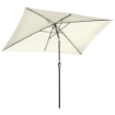  OMBRELLONE DA GIARDINO RETTANGOLARE IN ALLUMINIO 195 X 295 X 240 CM BIANCO