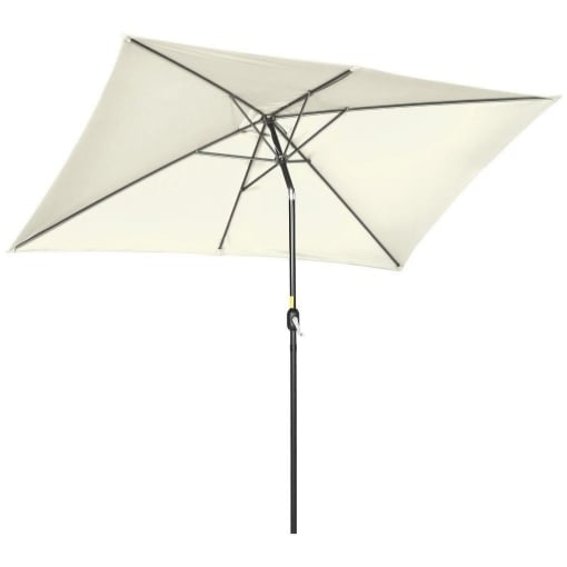  OMBRELLONE DA GIARDINO RETTANGOLARE IN ALLUMINIO 195 X 295 X 240 CM BIANCO