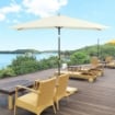  OMBRELLONE DA GIARDINO RETTANGOLARE IN ALLUMINIO 195 X 295 X 240 CM BIANCO