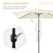  OMBRELLONE DA GIARDINO RETTANGOLARE IN ALLUMINIO 195 X 295 X 240 CM BIANCO