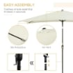  OMBRELLONE DA GIARDINO RETTANGOLARE IN ALLUMINIO 195 X 295 X 240 CM BIANCO