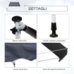 TENDA DA SOLE A BRACCI CON MANOVELLA 300 X 150 CM COLORE GRIGIO