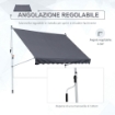 TENDA DA SOLE A BRACCI CON MANOVELLA 300 X 150 CM COLORE GRIGIO