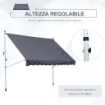 TENDA DA SOLE A BRACCI CON MANOVELLA 300 X 150 CM COLORE GRIGIO