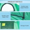 TENDA DOCCIA DA CAMPEGGIO CON TASCA PORTAOGGETTI 122 X 122 X 213 CM VERDE