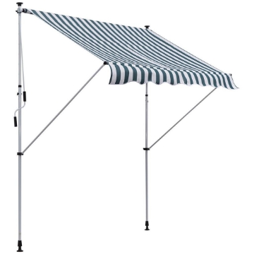 TENDA DA SOLE A CADUTA CON RULLO E MANOVELLA 200 × 150 CM COLORE BIANCO E VERDE
