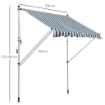 TENDA DA SOLE A CADUTA CON RULLO E MANOVELLA 200 × 150 CM COLORE BIANCO E VERDE