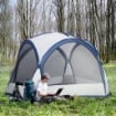 TENDA DA CAMPEGGIO PER 6-8 PERSONE 350 X 350 X 230 CM BIANCA E BLU