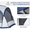 TENDA DA CAMPEGGIO PER 6-8 PERSONE 350 X 350 X 230 CM BIANCA E BLU