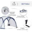 TENDA DA CAMPEGGIO PER 6-8 PERSONE 350 X 350 X 230 CM BIANCA E BLU