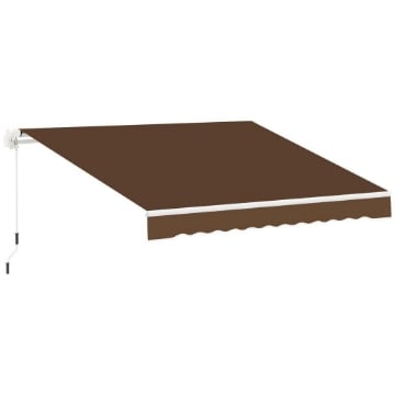 TENDA DA SOLE PER ESTERNO AVVOLGIBILE A MANOVELLA IN METALLO 395 X 245CM RUGGINE