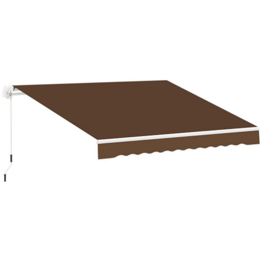 TENDA DA SOLE PER ESTERNO AVVOLGIBILE A MANOVELLA IN METALLO 395 X 245CM RUGGINE