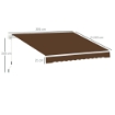 TENDA DA SOLE PER ESTERNO AVVOLGIBILE A MANOVELLA IN METALLO 395 X 245CM RUGGINE
