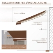 TENDA DA SOLE PER ESTERNO AVVOLGIBILE A MANOVELLA IN METALLO 395 X 245CM RUGGINE