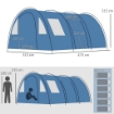 TENDA DA CAMPEGGIO A TUNNEL PER 5-6 PERSONE 475 X 315 X 215 CM IN COLORE BLU