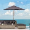 OMBRELLONE DA GIARDINO INCLINABILE 6 STECCHE 2 X 1.5 M GRIGIO SCURO