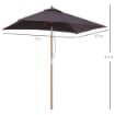 OMBRELLONE DA GIARDINO INCLINABILE 6 STECCHE 2 X 1.5 M GRIGIO SCURO