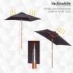 OMBRELLONE DA GIARDINO INCLINABILE 6 STECCHE 2 X 1.5 M GRIGIO SCURO