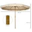OMBRELLONE DA GIARDINO INCLINABILE CON APERTURA A MANOVELLA 265 X 235.5 CM CACHI