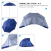 OMBRELLONE DA SPIAGGIA TONDO A TENDA 2 IN 1 210 X H222 CM COLORE BLU