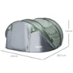TENDA DA CAMPEGGIO POP UP 4-5 POSTI 264 X 220 X 123 CM GRIGIO E VERDE