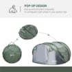 TENDA DA CAMPEGGIO POP UP 4-5 POSTI 264 X 220 X 123 CM GRIGIO E VERDE