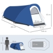 TENDA DA CAMPEGGIO INTESSUTO OXFORD CON FINESTRE A RETE 265X140X95 CM BLU