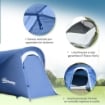 TENDA DA CAMPEGGIO INTESSUTO OXFORD CON FINESTRE A RETE 265X140X95 CM BLU