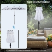 OMBRELLONE DA GIARDINO DOPPIO APERTURA A MANOVELLA 285 X 147 X 227 CM BIANCO
