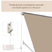 TENDA DA SOLE AVVOLGIBILE A CADUTA 180 X 70 CM COLORE BEIGE