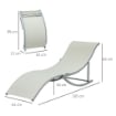 SET 2 SDRAIO DA GIARDINO PIEGHEVOLI 61 X 165 X 63 CM COLORE BEIGE 