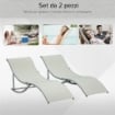 SET 2 SDRAIO DA GIARDINO PIEGHEVOLI 61 X 165 X 63 CM COLORE BEIGE 